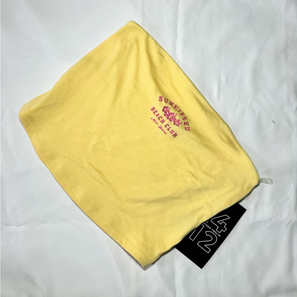 Yellow beach club tube top